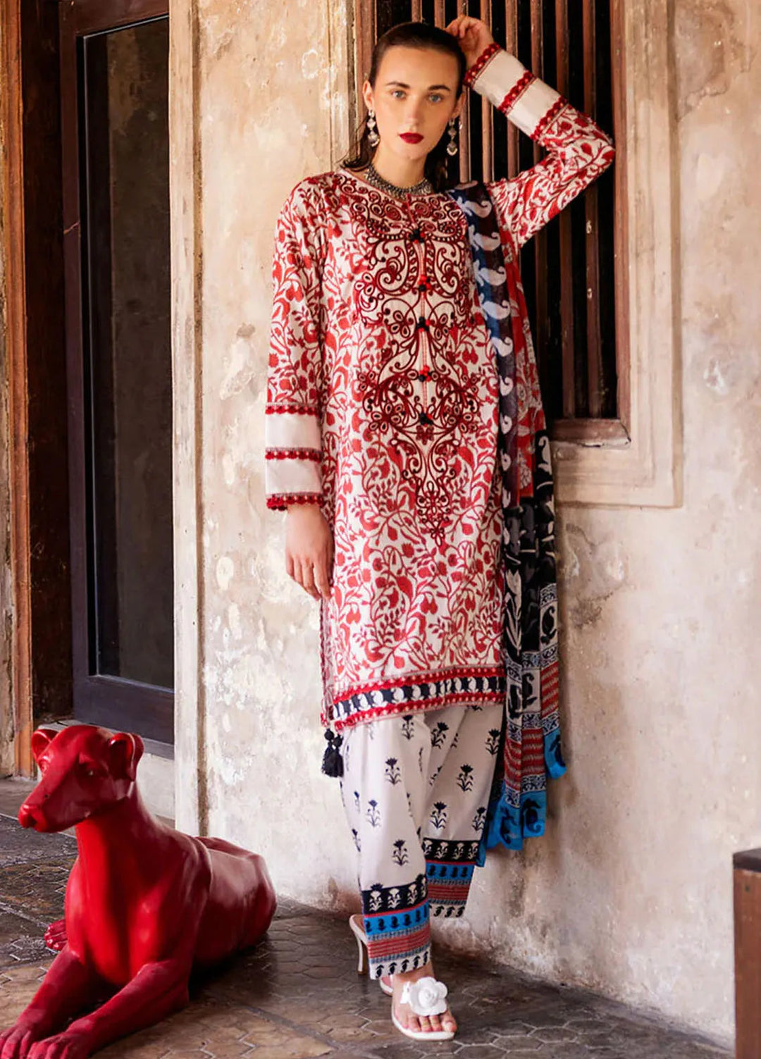 Taneez By Roheenaz Embroidered Lawn Suit Unstitched 3 Piece ENZ24T RNB-04A Kimia - Summer Collection