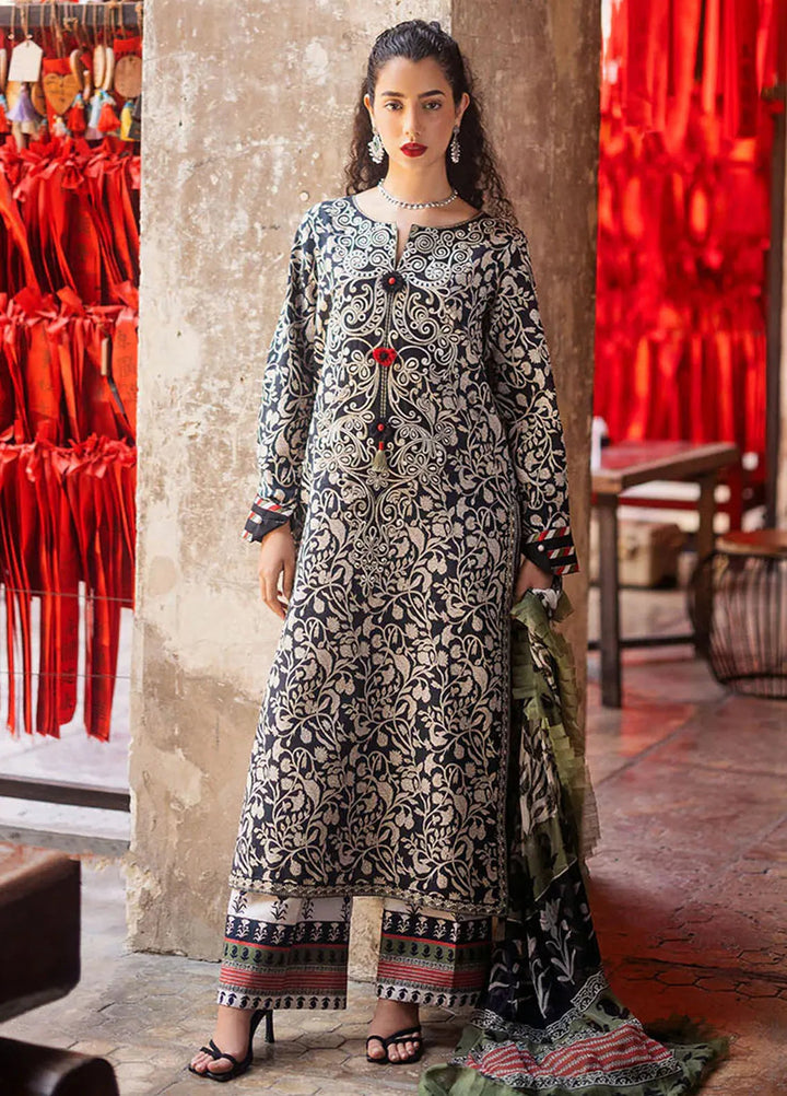 Taneez By Roheenaz Embroidered Lawn Suit Unstitched 3 Piece ENZ24T RNB-04B Mahin - Summer Collection