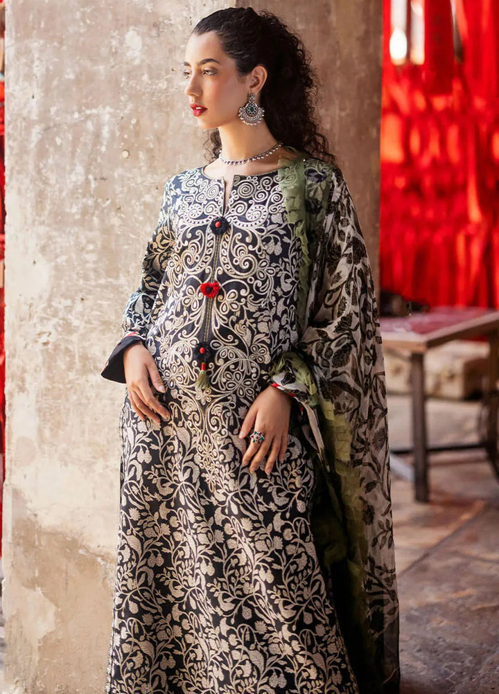 Taneez By Roheenaz Embroidered Lawn Suit Unstitched 3 Piece ENZ24T RNB-04B Mahin - Summer Collection