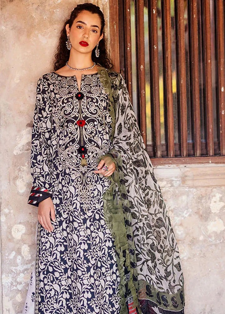 Taneez By Roheenaz Embroidered Lawn Suit Unstitched 3 Piece ENZ24T RNB-04B Mahin - Summer Collection
