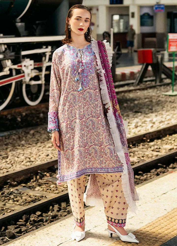Taneez By Roheenaz Embroidered Lawn Suit Unstitched 3 Piece ENZ24T RNB-05A Sahar - Summer Collection