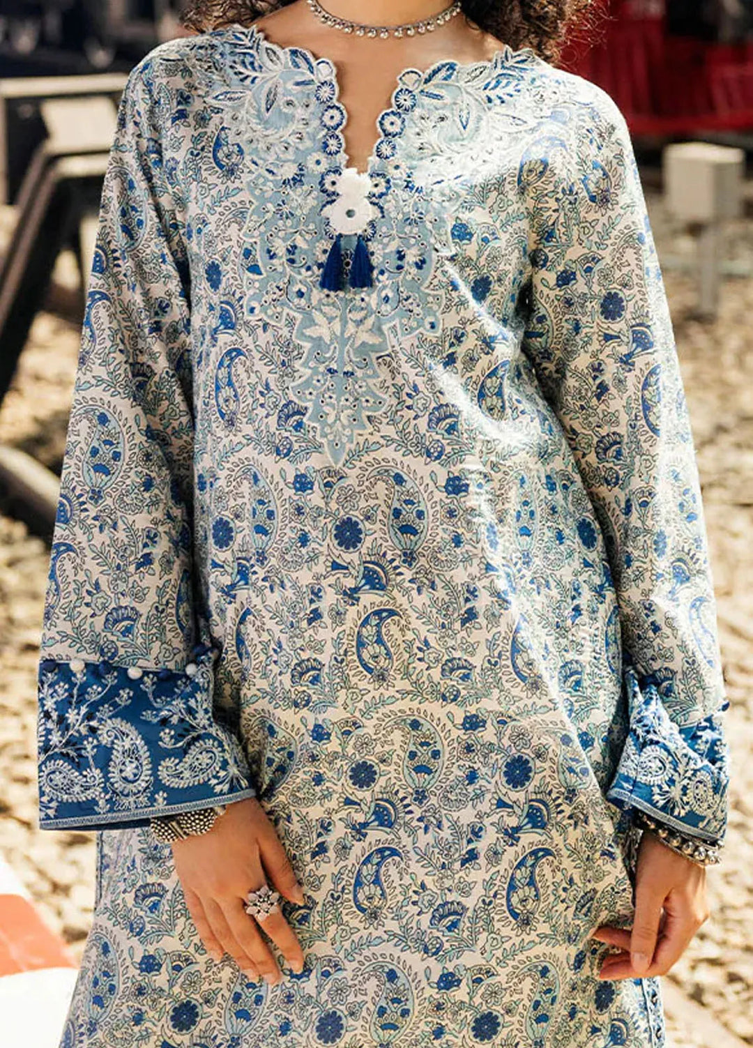 Taneez By Roheenaz Embroidered Lawn Suit Unstitched 3 Piece ENZ24T RNB-05B Samira - Summer Collection