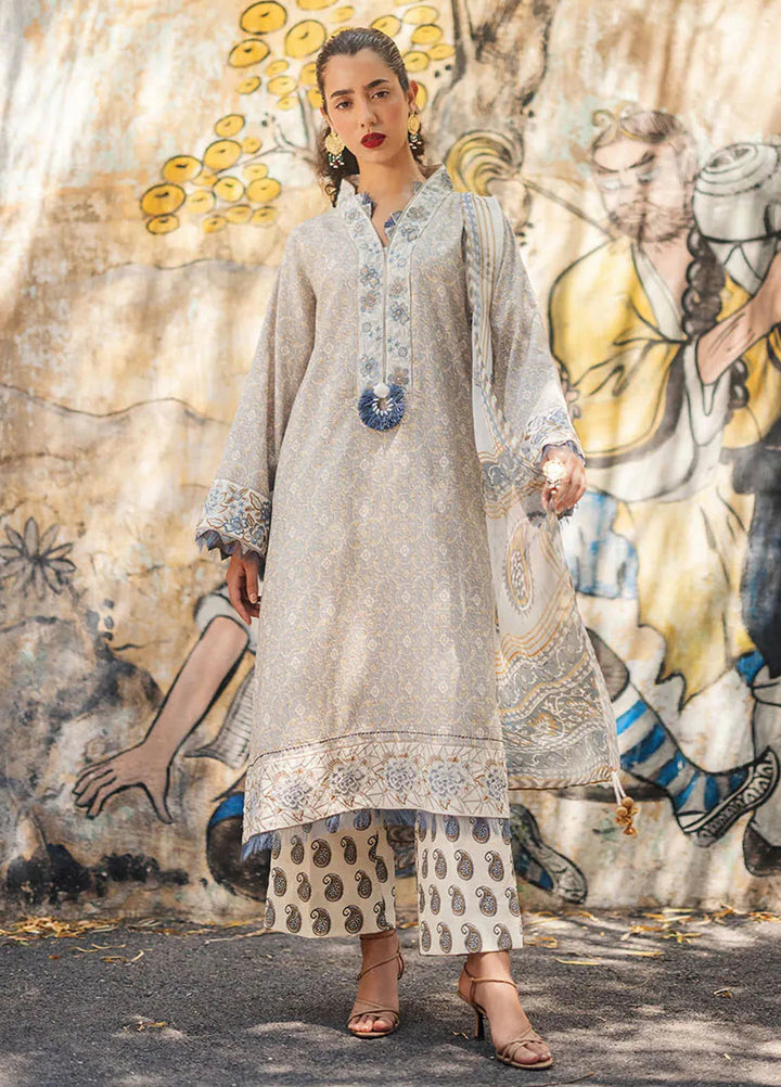Taneez By Roheenaz Embroidered Lawn Suit Unstitched 3 Piece ENZ24T RNB-06A Mahsa - Summer Collection