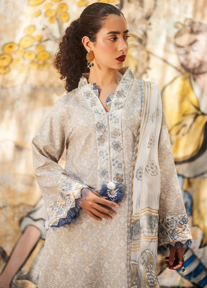Taneez By Roheenaz Embroidered Lawn Suit Unstitched 3 Piece ENZ24T RNB-06A Mahsa - Summer Collection