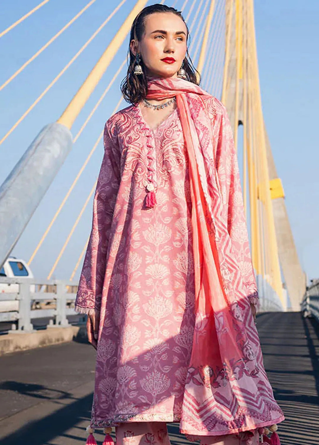 Taneez By Roheenaz Embroidered Lawn Suit Unstitched 3 Piece ENZ24T RNB-07B Vida - Summer Collection