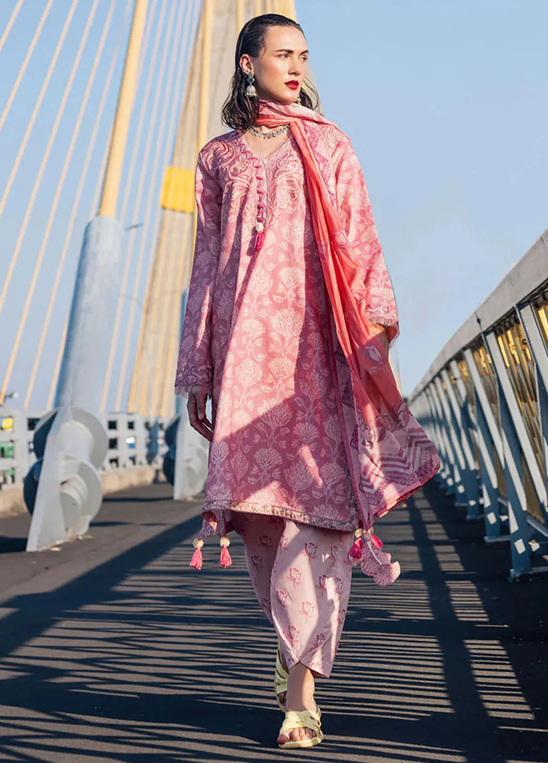 Taneez By Roheenaz Embroidered Lawn Suit Unstitched 3 Piece ENZ24T RNB-07B Vida - Summer Collection