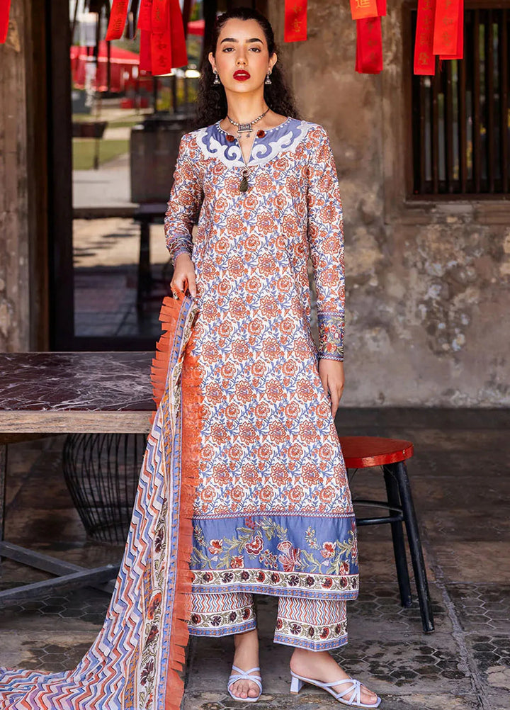 Taneez By Roheenaz Embroidered Lawn Suit Unstitched 3 Piece ENZ24T RNB-09A Neda - Summer Collection
