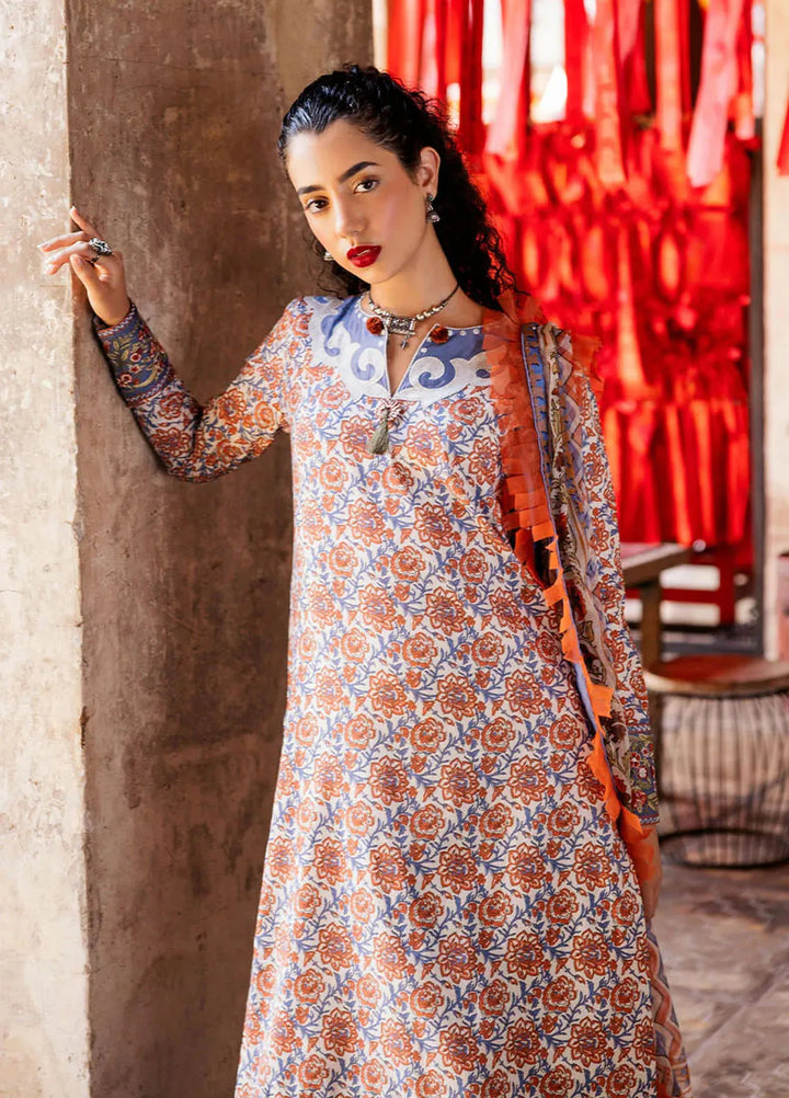 Taneez By Roheenaz Embroidered Lawn Suit Unstitched 3 Piece ENZ24T RNB-09A Neda - Summer Collection