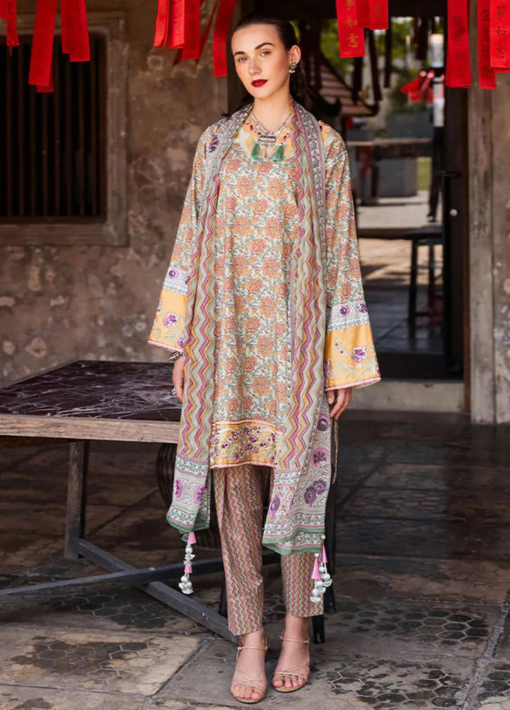 Taneez By Roheenaz Embroidered Lawn Suit Unstitched 3 Piece ENZ24T RNB-09B Laleh - Summer Collection