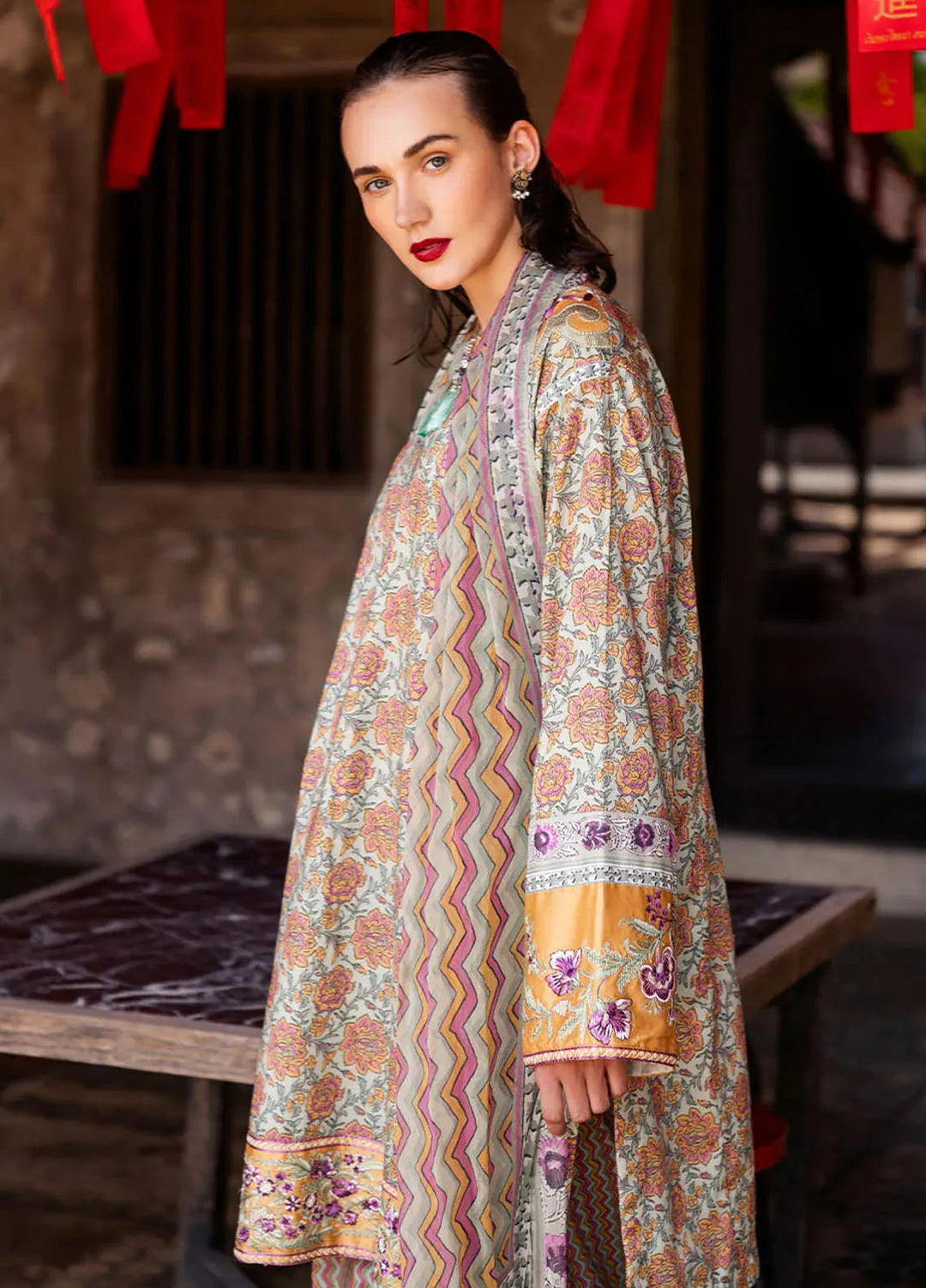 Taneez By Roheenaz Embroidered Lawn Suit Unstitched 3 Piece ENZ24T RNB-09B Laleh - Summer Collection