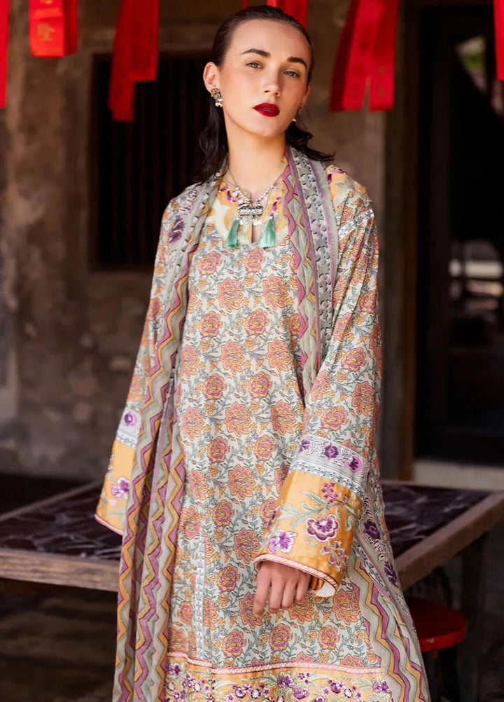Taneez By Roheenaz Embroidered Lawn Suit Unstitched 3 Piece ENZ24T RNB-09B Laleh - Summer Collection