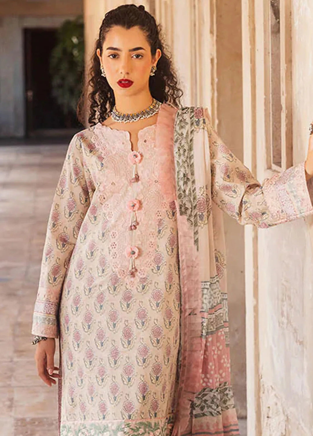 Taneez By Roheenaz Embroidered Lawn Suit Unstitched 3 Piece ENZ24T RNB-10A Vesta - Summer Collection