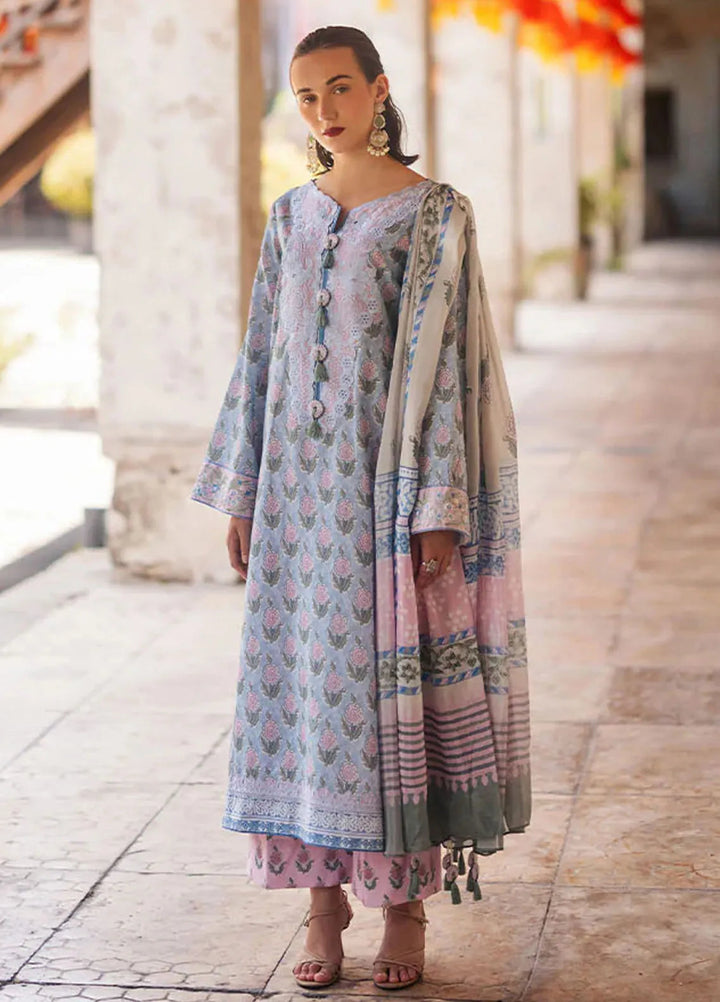 Taneez By Roheenaz Embroidered Lawn Suit Unstitched 3 Piece ENZ24T RNB-10B Mahnaz - Summer Collection