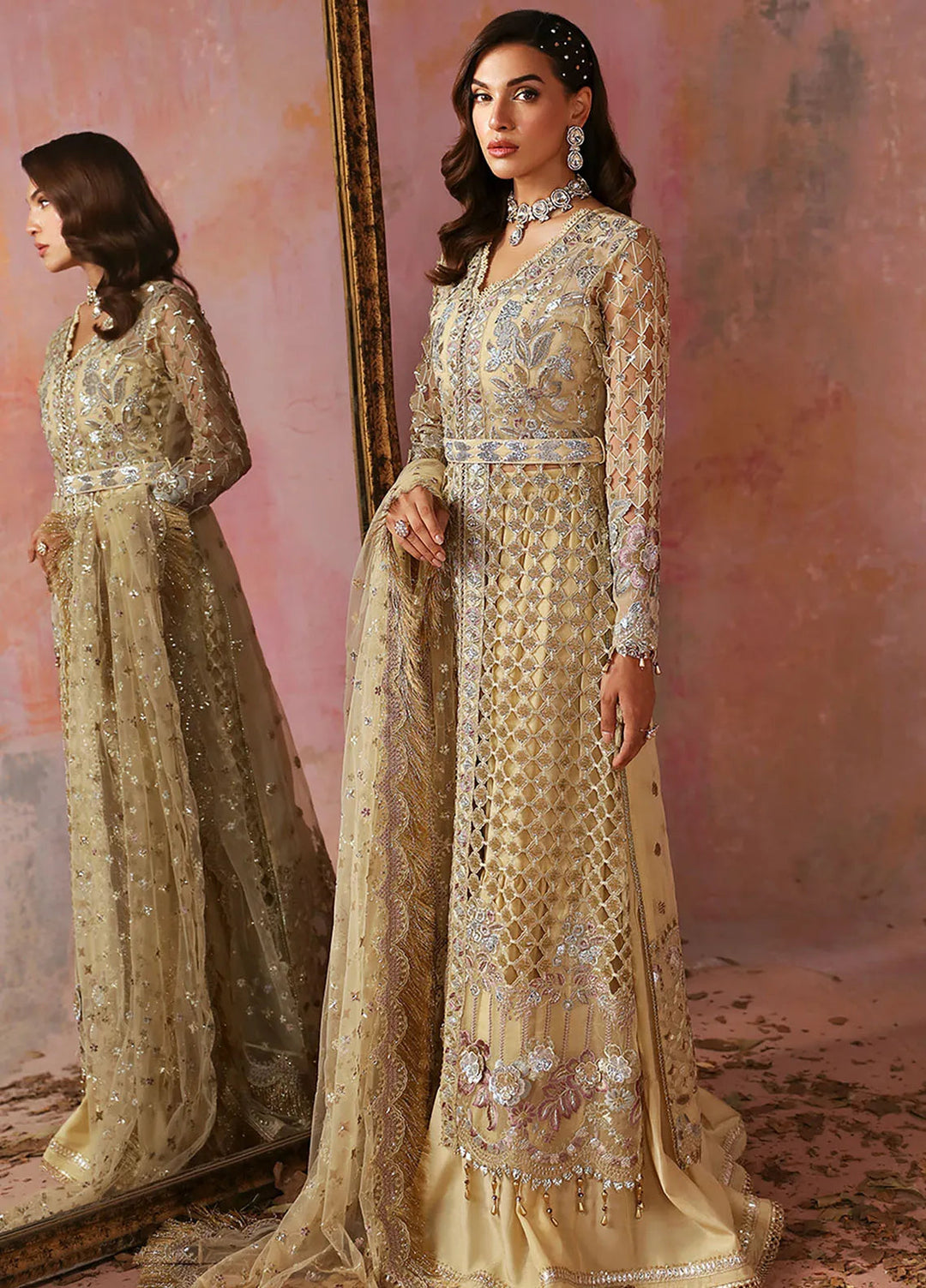 Tara By Sardinia Embroidered Organza Suits Unstitched 3 Piece SRD24T D-01 Glimmer - Festive Collection