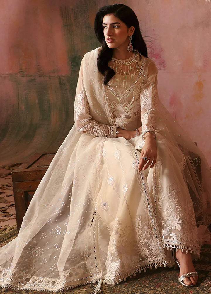 Tara By Sardinia Embroidered Organza Suits Unstitched 3 Piece SRD24T D-03 Dove - Festive Collection
