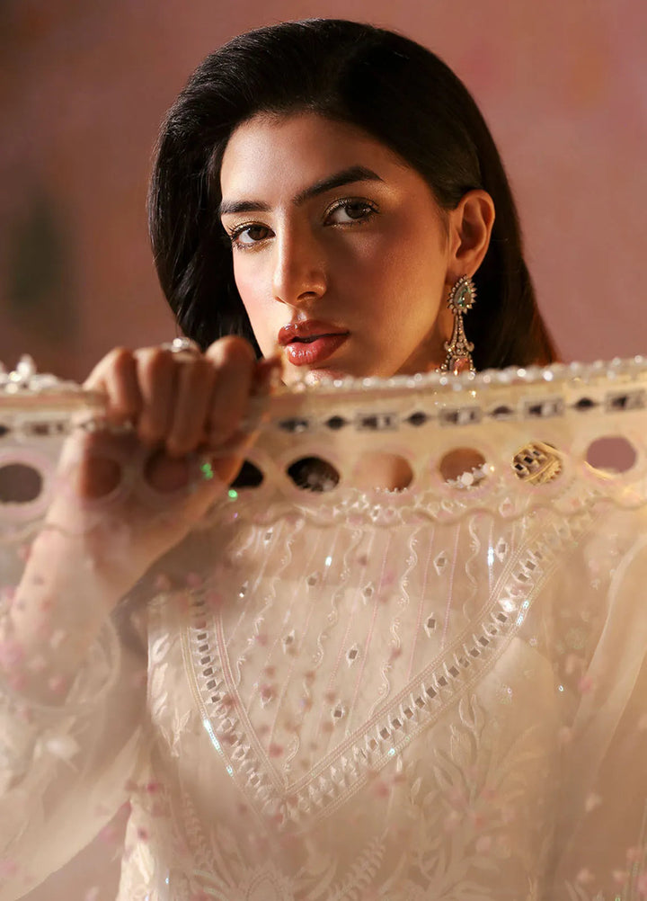 Tara By Sardinia Embroidered Organza Suits Unstitched 3 Piece SRD24T D-03 Dove - Festive Collection