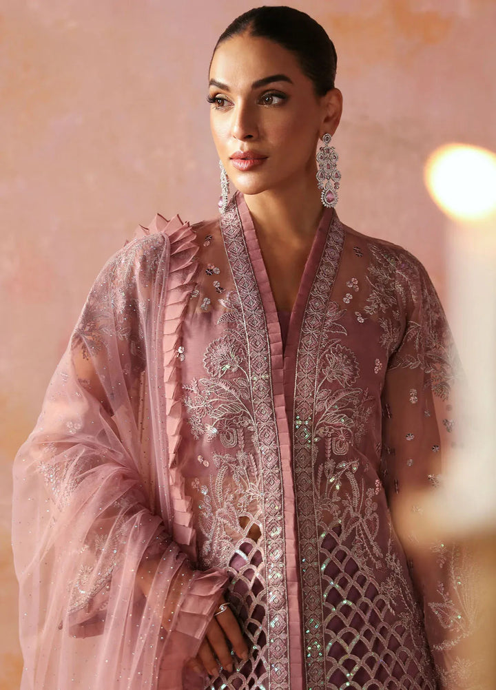 Tara By Sardinia Embroidered Organza Suits Unstitched 3 Piece SRD24T D-04 Lavender - Festive Collection