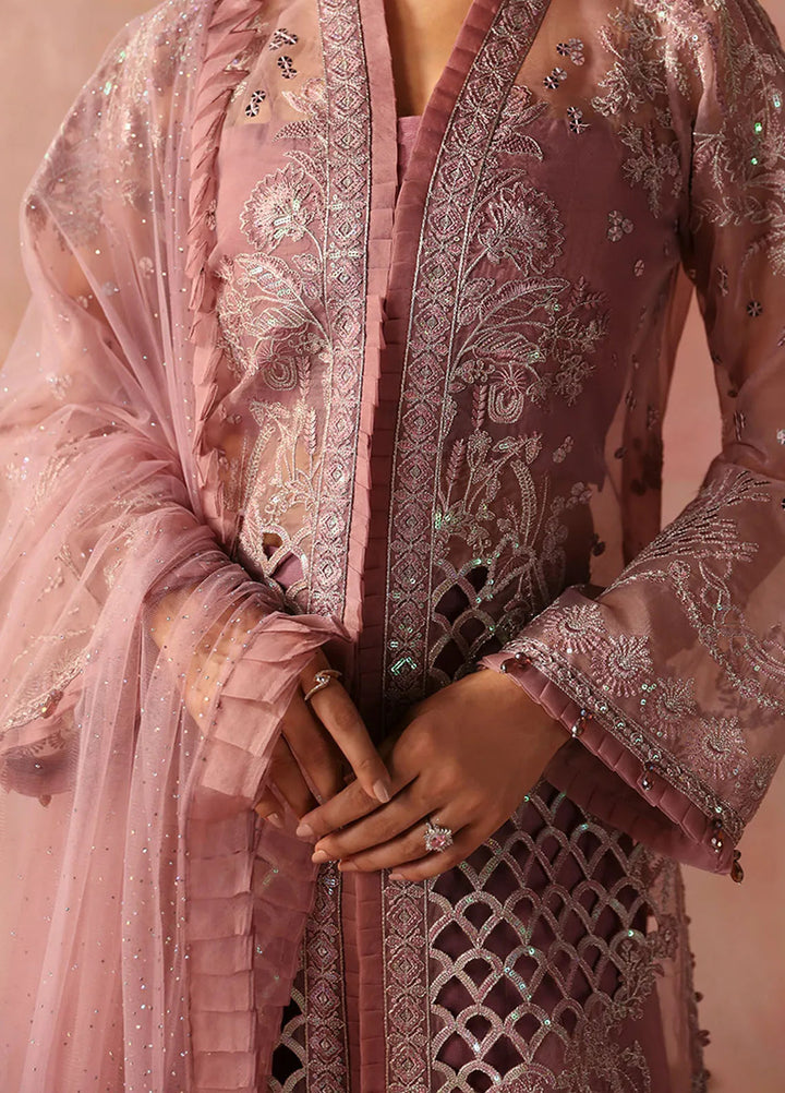 Tara By Sardinia Embroidered Organza Suits Unstitched 3 Piece SRD24T D-04 Lavender - Festive Collection