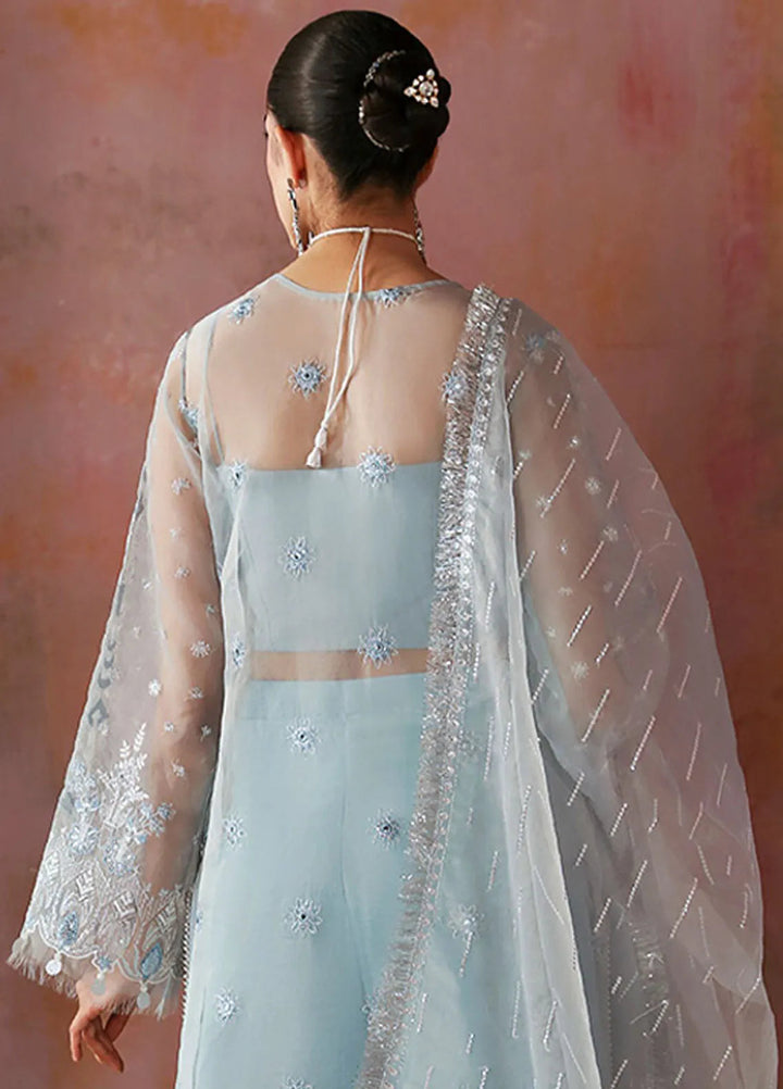 Tara By Sardinia Embroidered Organza Suits Unstitched 3 Piece SRD24T D-05 Azure - Festive Collection