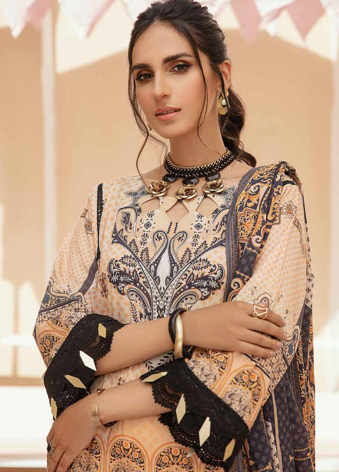 Tarz-e-Libas By Banafsheh Embroidered Lawn Suits Unstitched 3 Piece BF22TL BNT-05 - Summer Collection