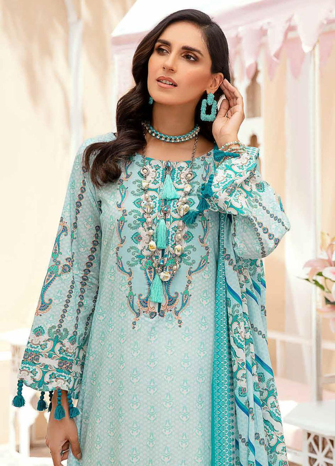 Tarz-e-Libas By Banafsheh Embroidered Lawn Suits Unstitched 3 Piece BF22TL BNT-06 - Summer Collection