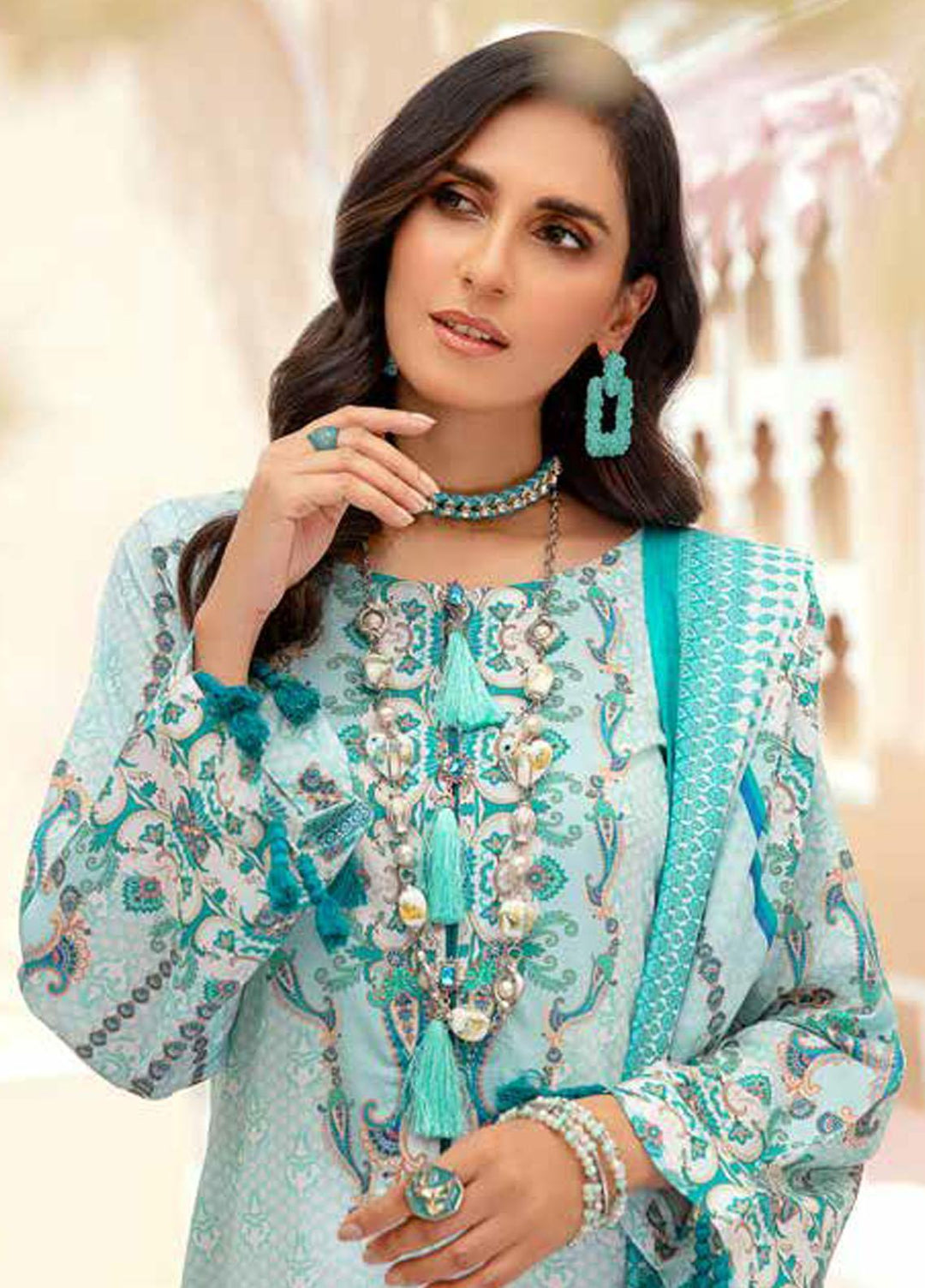 Tarz-e-Libas By Banafsheh Embroidered Lawn Suits Unstitched 3 Piece BF22TL BNT-06 - Summer Collection