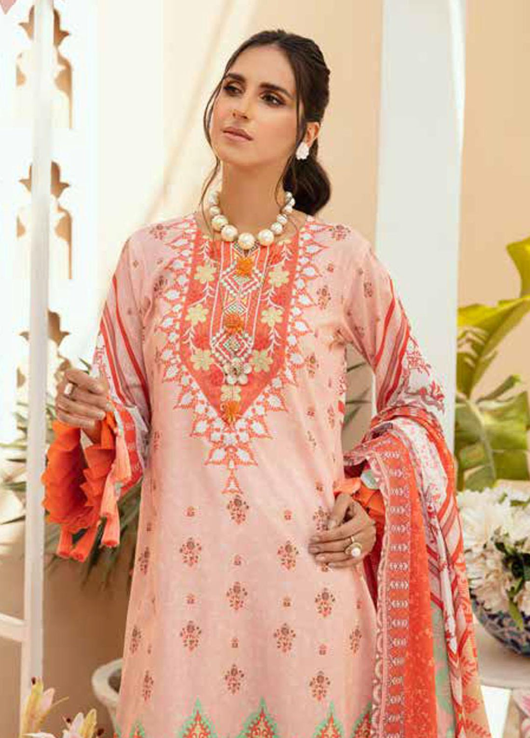 Tarz-e-Libas By Banafsheh Embroidered Lawn Suits Unstitched 3 Piece BF22TL BNT-07 - Summer Collection