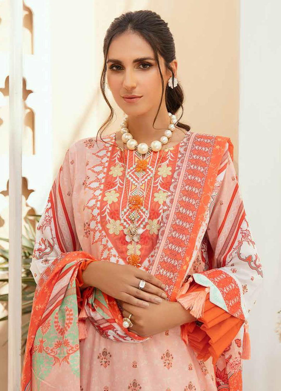 Tarz-e-Libas By Banafsheh Embroidered Lawn Suits Unstitched 3 Piece BF22TL BNT-07 - Summer Collection