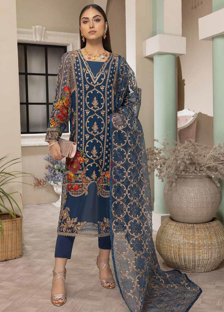 Tasawar By Charizma Embroidered Chiffon Suits Unstitched 4 Piece CRZ23T CEC-01 - Formal Collection