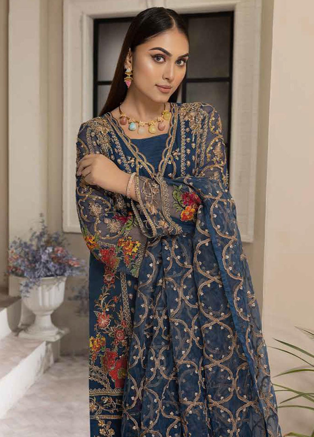 Tasawar By Charizma Embroidered Chiffon Suits Unstitched 4 Piece CRZ23T CEC-01 - Formal Collection