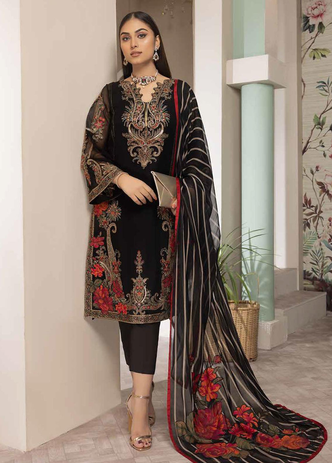 Tasawar By Charizma Embroidered Chiffon Suits Unstitched 4 Piece CRZ23T CEC-03 - Formal Collection