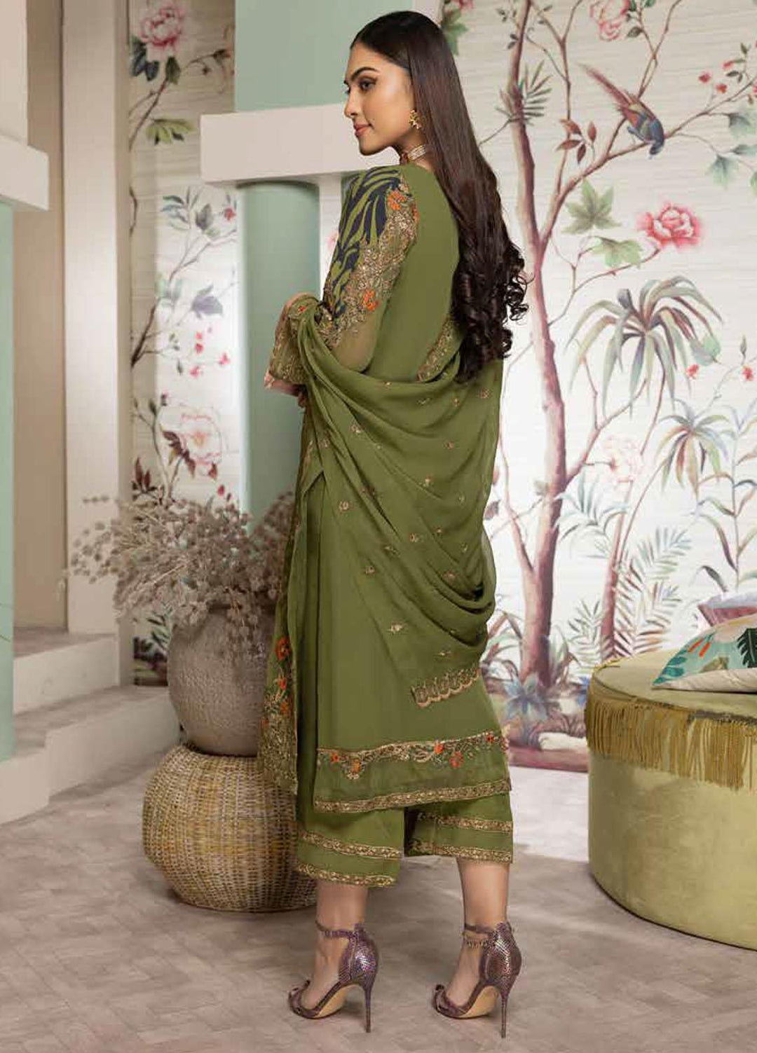 Tasawar By Charizma Embroidered Chiffon Suits Unstitched 4 Piece CRZ23T CEC-04 - Formal Collection