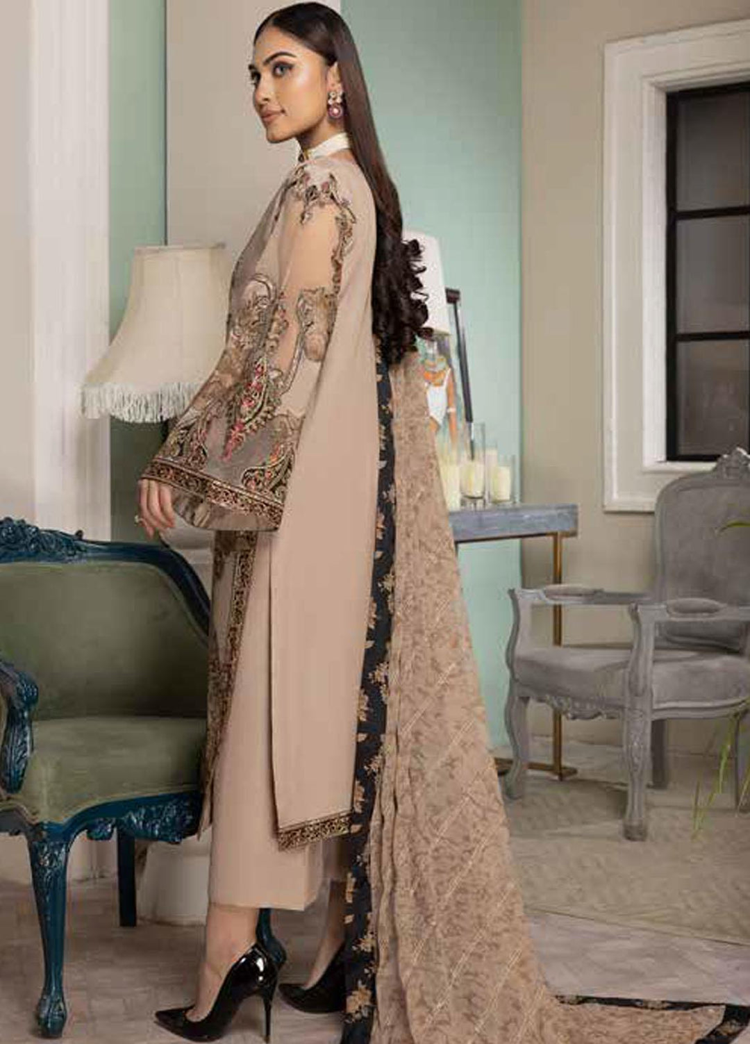 Tasawar By Charizma Embroidered Chiffon Suits Unstitched 4 Piece CRZ23T CEC-05 - Formal Collection