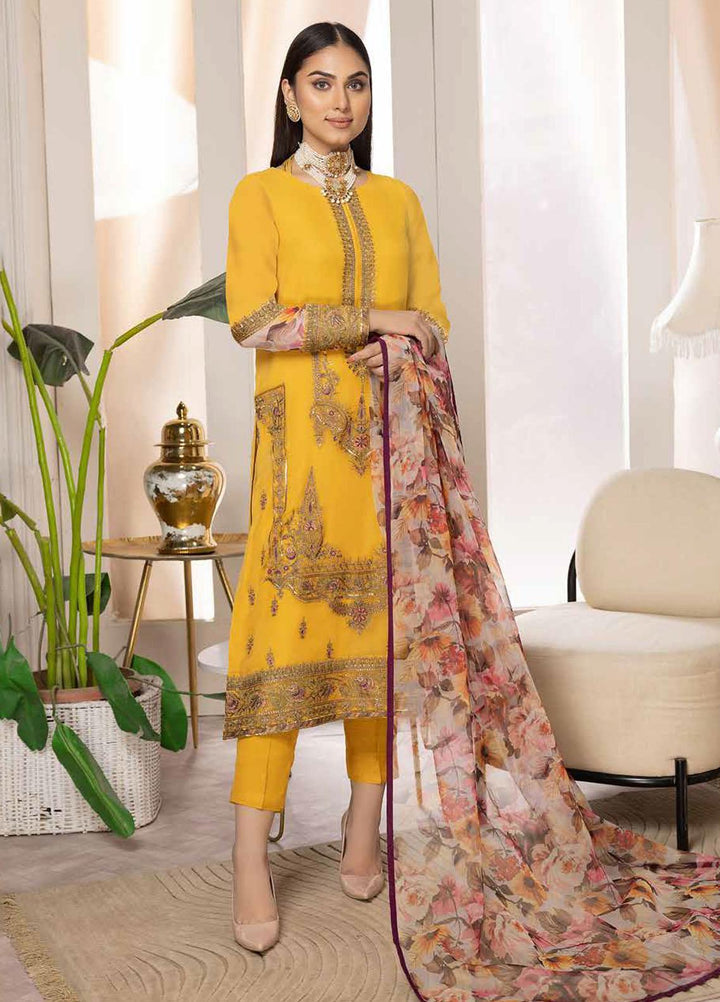 Tasawar By Charizma Embroidered Chiffon Suits Unstitched 4 Piece CRZ23T CEC-06 - Formal Collection