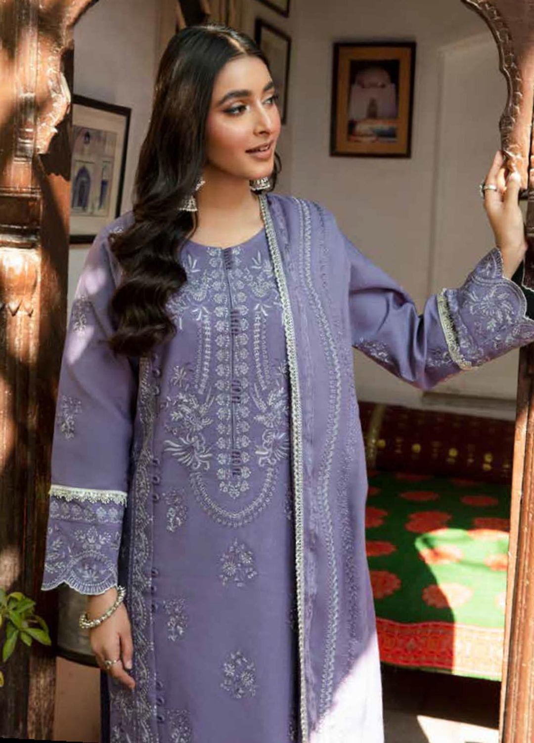 Tassawur By Florent Embroidered Karandi Suits Unstitched 3 Piece FL23T FL-1A - Winter Collection