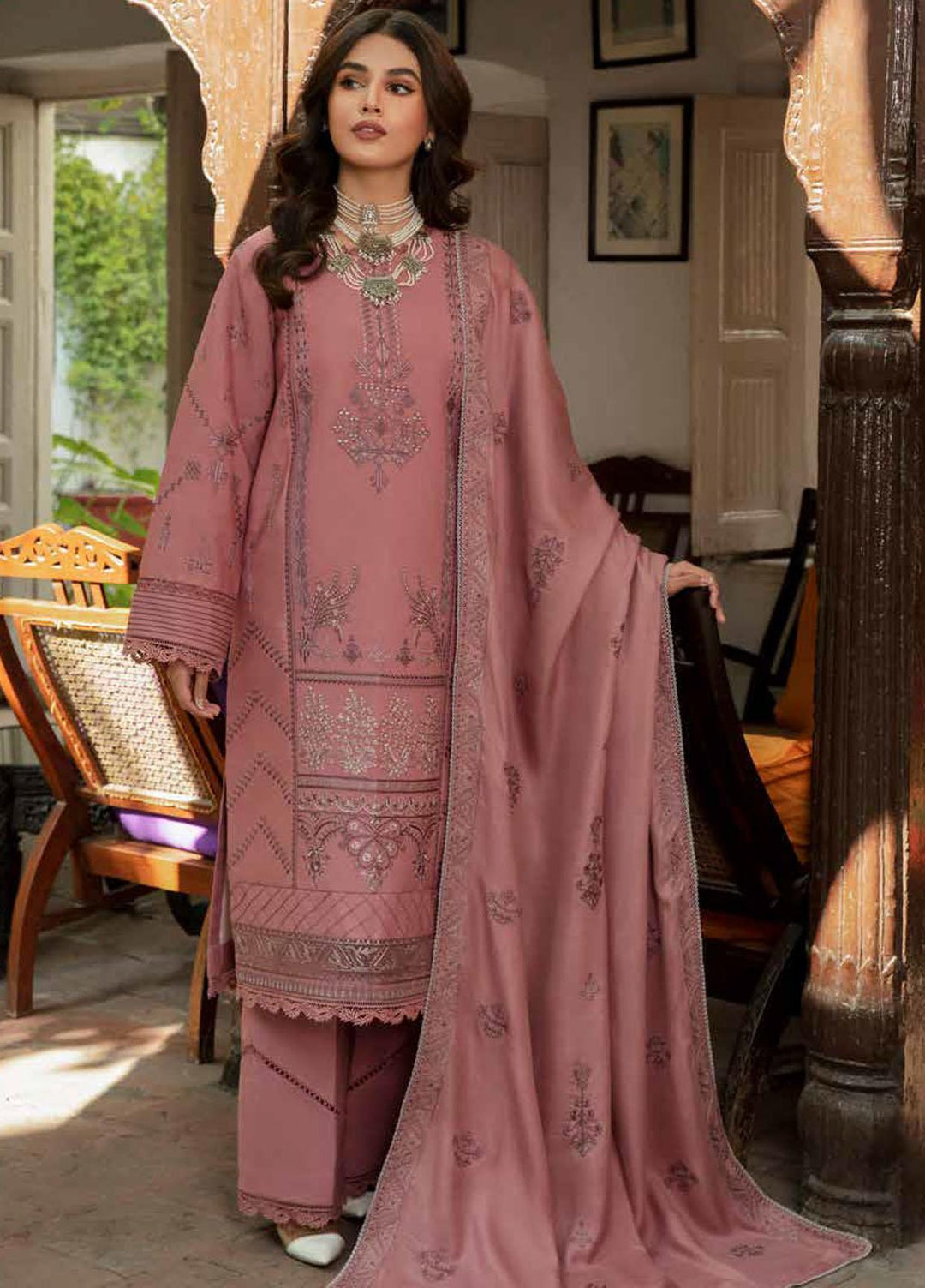 Tassawur By Florent Embroidered Karandi Suits Unstitched 3 Piece FL23T FL-2A - Winter Collection