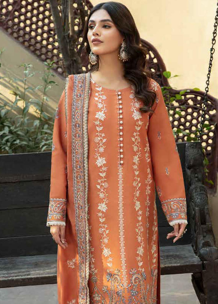 Tassawur By Florent Embroidered Karandi Suits Unstitched 3 Piece FL23T FL-5A - Winter Collection