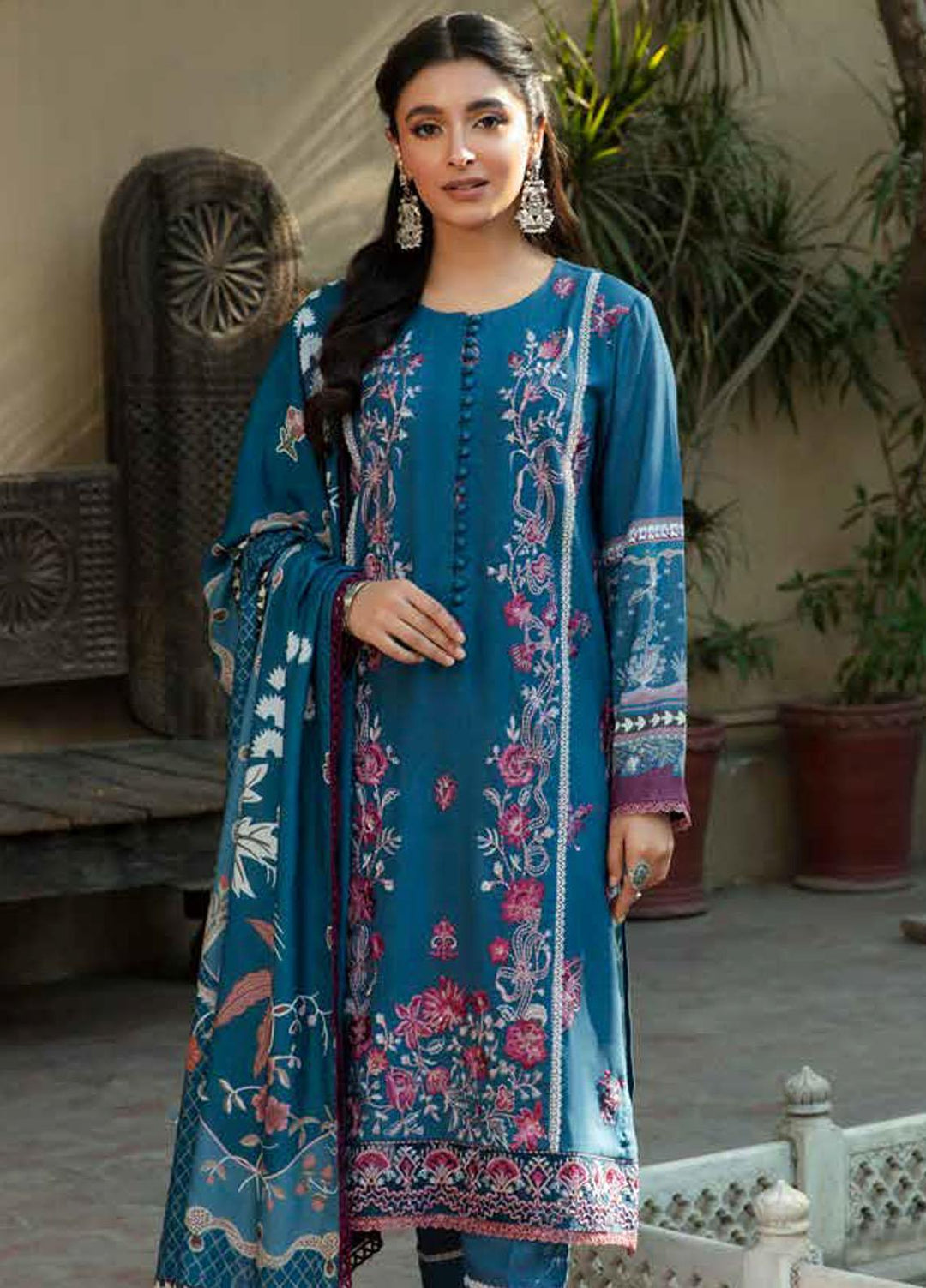 Tassawur By Florent Embroidered Karandi Suits Unstitched 3 Piece FL23T FL-7A - Winter Collection