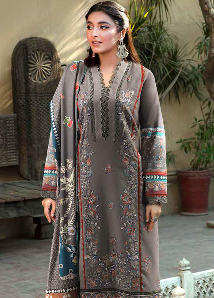 Tassawur By Florent Embroidered Karandi Suits Unstitched 3 Piece FL23T FL-7B - Winter Collection