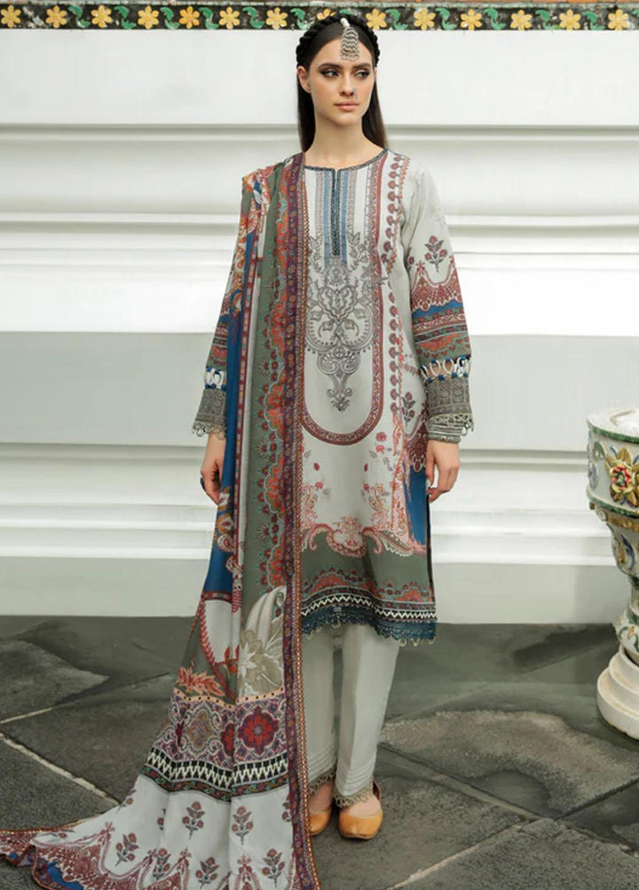 Tassawur By Florent Embroidered Karandi Suits Unstitched 3 Piece FL22T FL-1B - Winter Collection