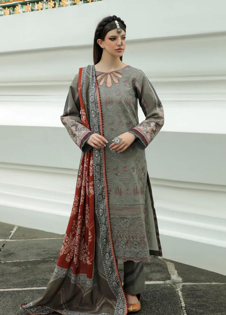 Tassawur By Florent Embroidered Karandi Suits Unstitched 3 Piece FL22T FL-3A - Winter Collection