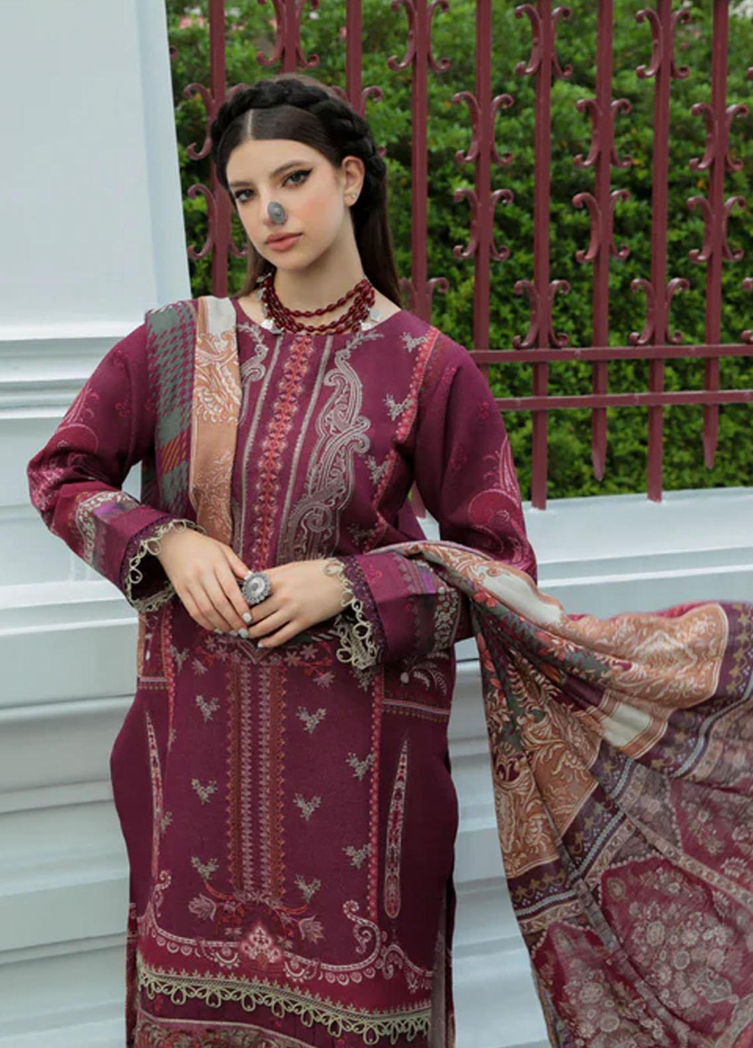 Tassawur By Florent Embroidered Karandi Suits Unstitched 3 Piece FL22T FL-6A - Winter Collection