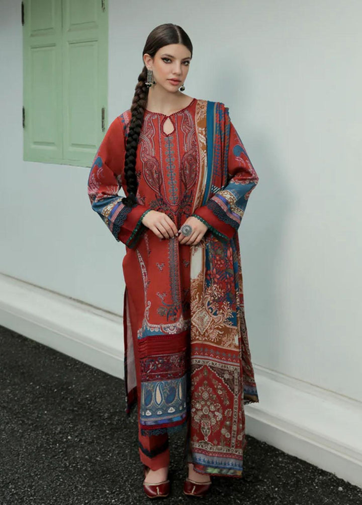 Tassawur By Florent Embroidered Karandi Suits Unstitched 3 Piece FL22T FL-6B - Winter Collection