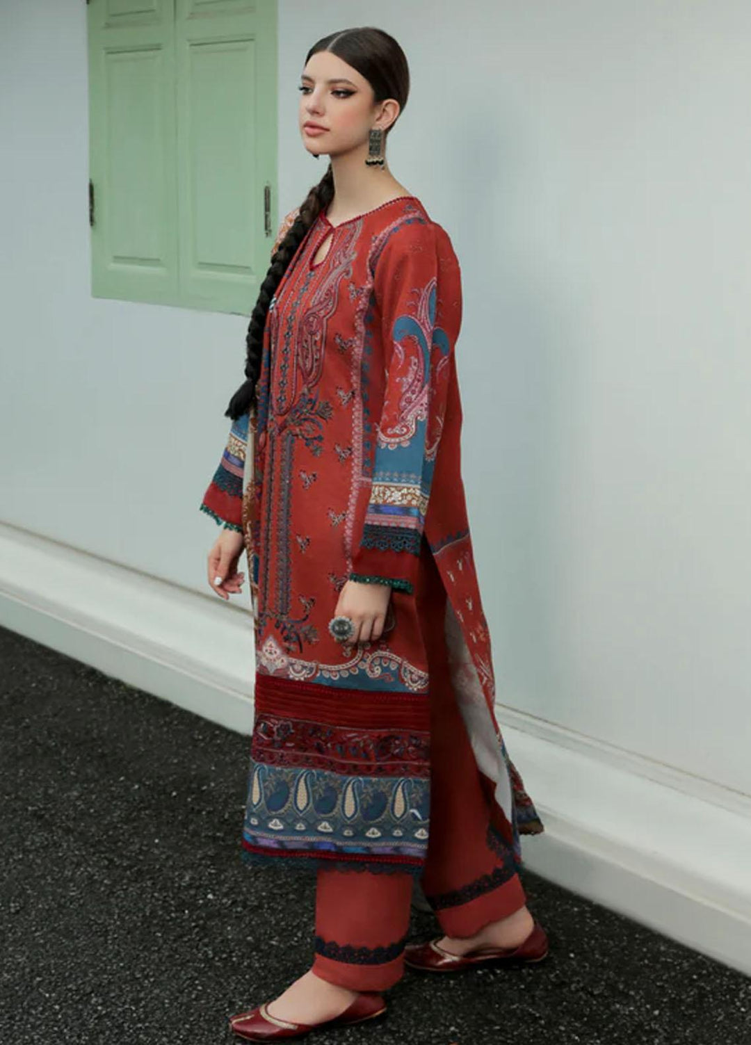 Tassawur By Florent Embroidered Karandi Suits Unstitched 3 Piece FL22T FL-6B - Winter Collection