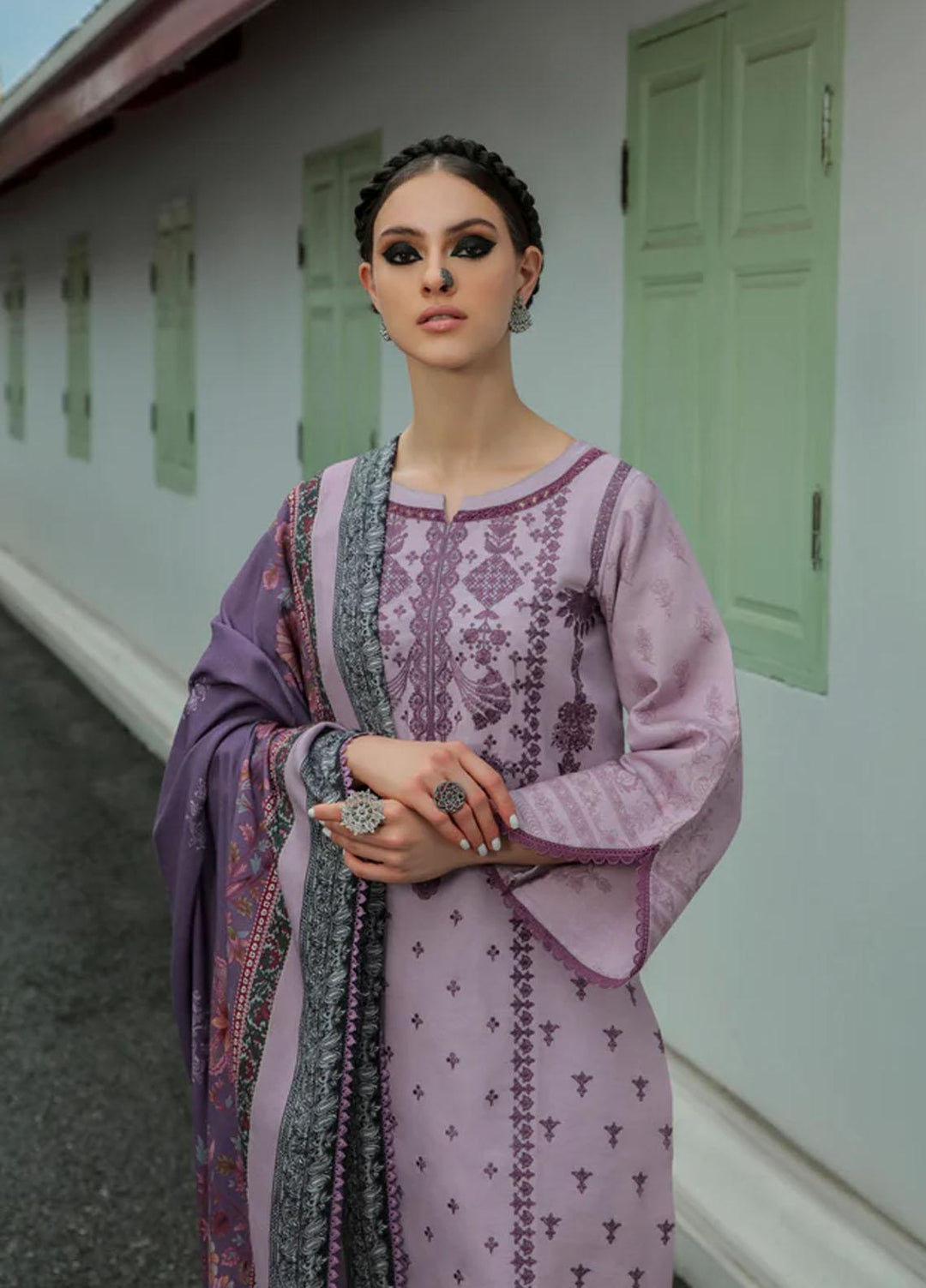 Tassawur By Florent Embroidered Karandi Suits Unstitched 3 Piece FL22T FL-7A - Winter Collection