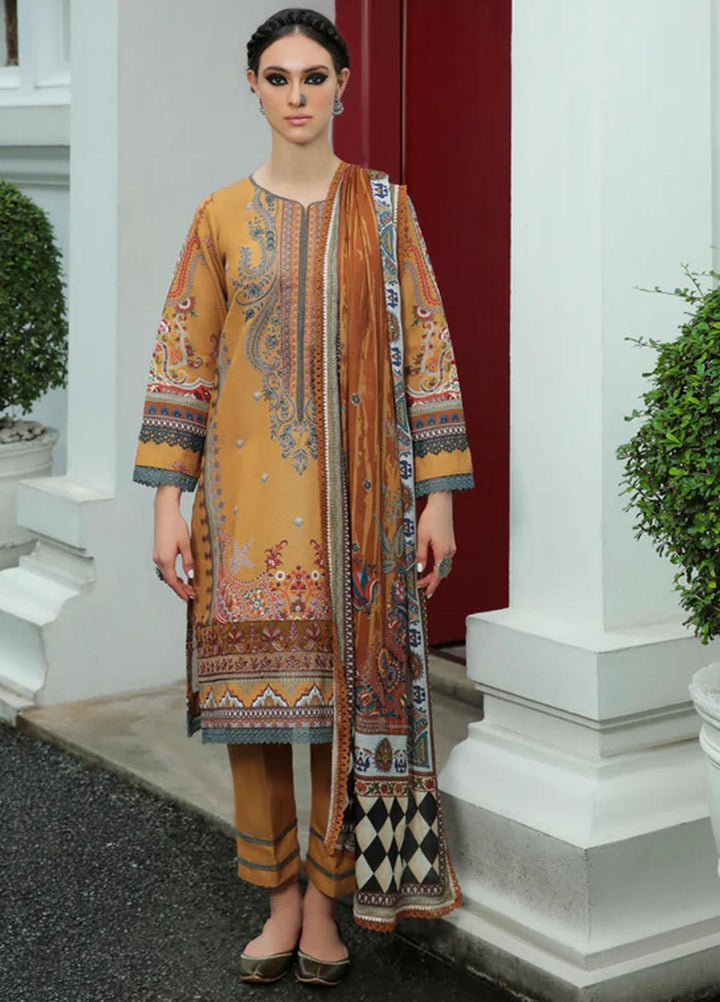 Tassawur By Florent Embroidered Karandi Suits Unstitched 3 Piece FL22T FL-8B - Winter Collection