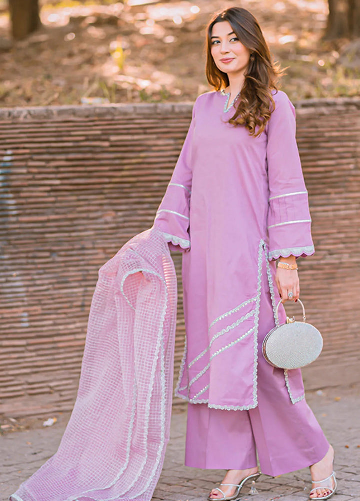 Tassawur Pret Embroidered 3 Piece Suit Mulberry Blue