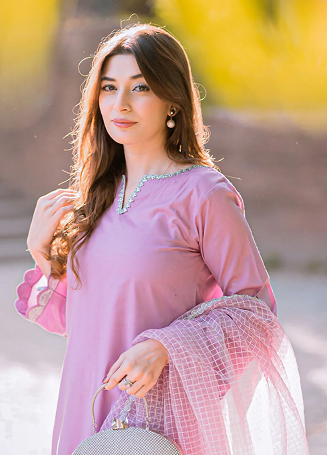 Tassawur Pret Embroidered 3 Piece Suit Mulberry Blue