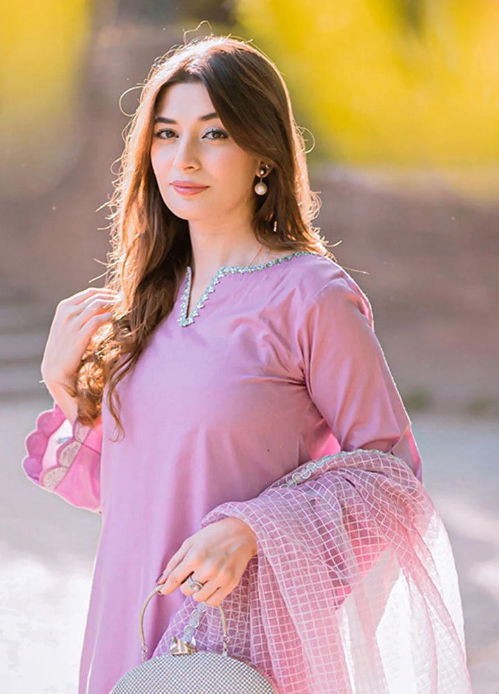 Tassawur Pret Embroidered 3 Piece Suit Mulberry Blue