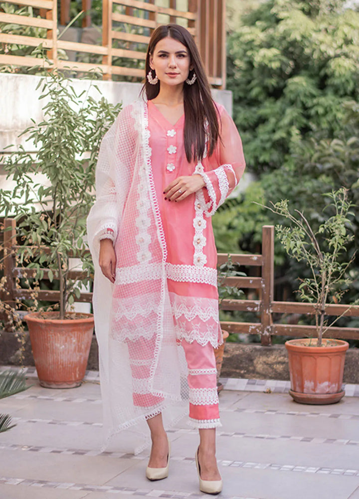 Tassawur Pret Embroidered Organza 3 Piece Suit Spinel